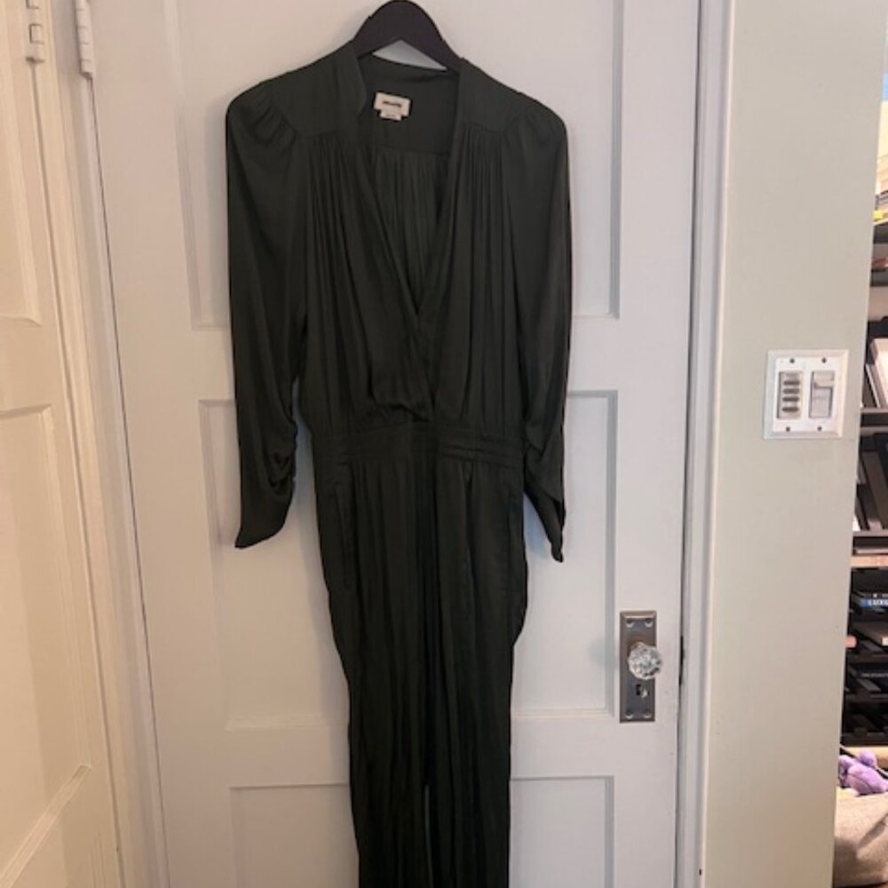 Zadig & Voltaire Dark Green Silk Jumpsuit Size Small